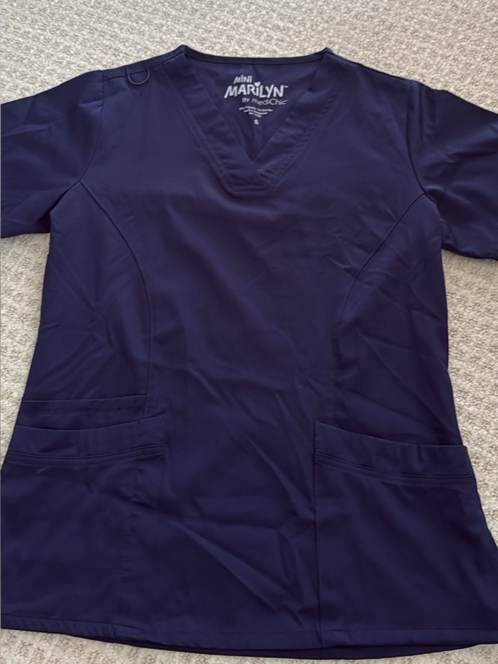 Navy V-Neck Scrub Top